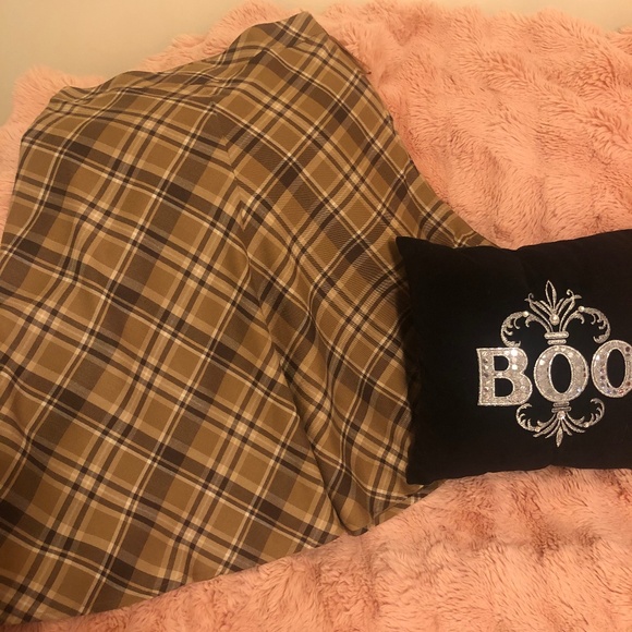 Jones New York camel plaid and cream fall aline length skirt - Picture 1 of 7